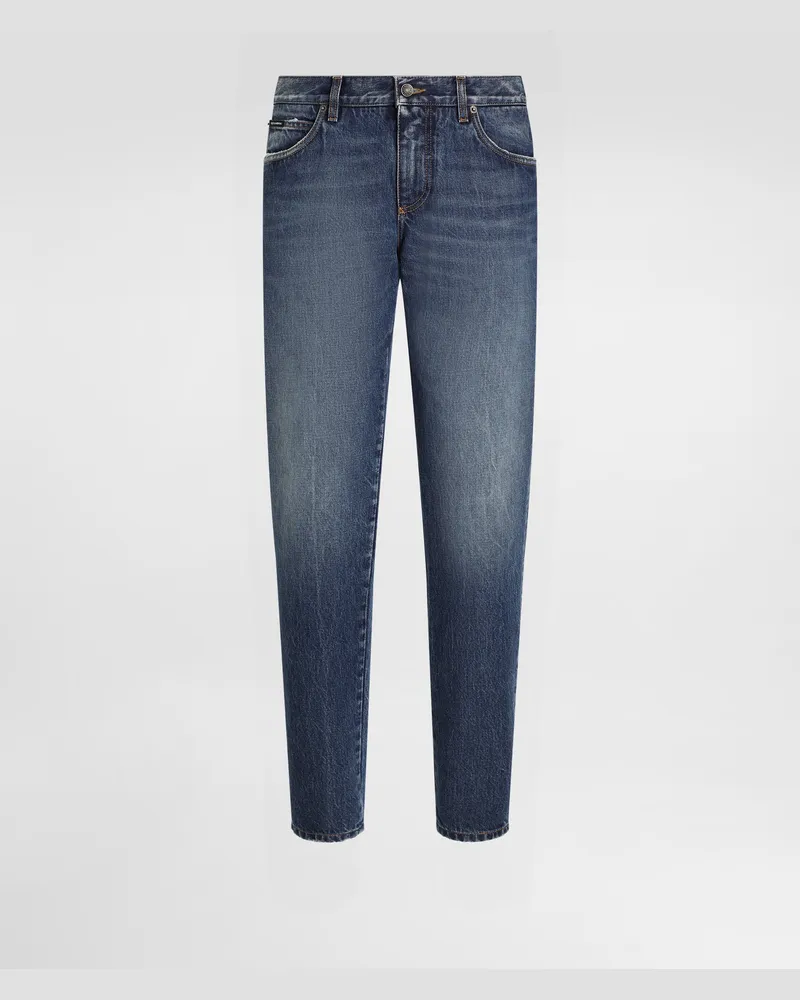 Dolce & Gabbana Jeans Regular Aus Baumwolle Mit Plakette - Mann Jeans Mehrfarbig Mehrfarbig