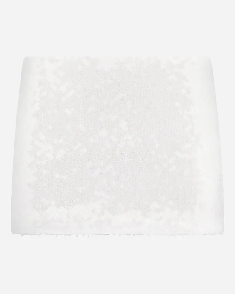 Dolce & Gabbana Pailletten-minirock - Frau Röcke Wei� T�ll Weiss