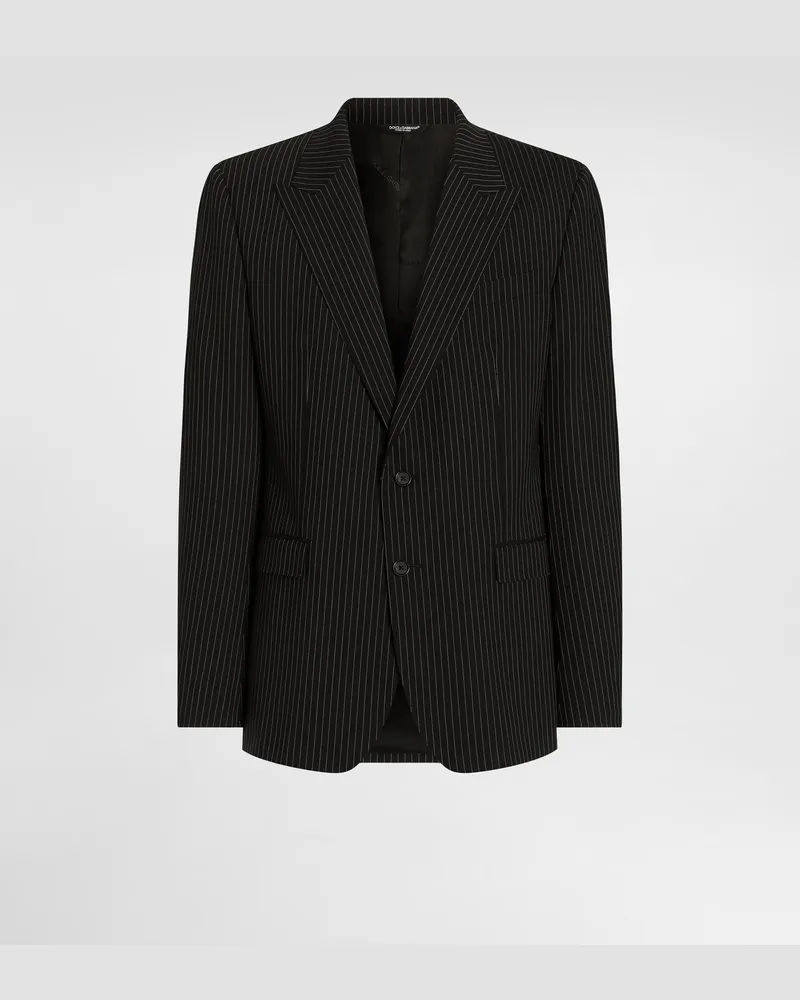 Dolce & Gabbana Jacke Martini Light Aus Wolle Mit Einreiher-verschluss In Nadelstreifenoptik - Mann Anzüge Und Blazer Mehrfarbig Mehrfarbig