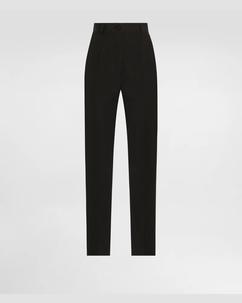 Dolce & Gabbana Sartoriale Smokinghose Aus Wollstoff - Frau Hosen Und Shorts Schwarz Schwarz
