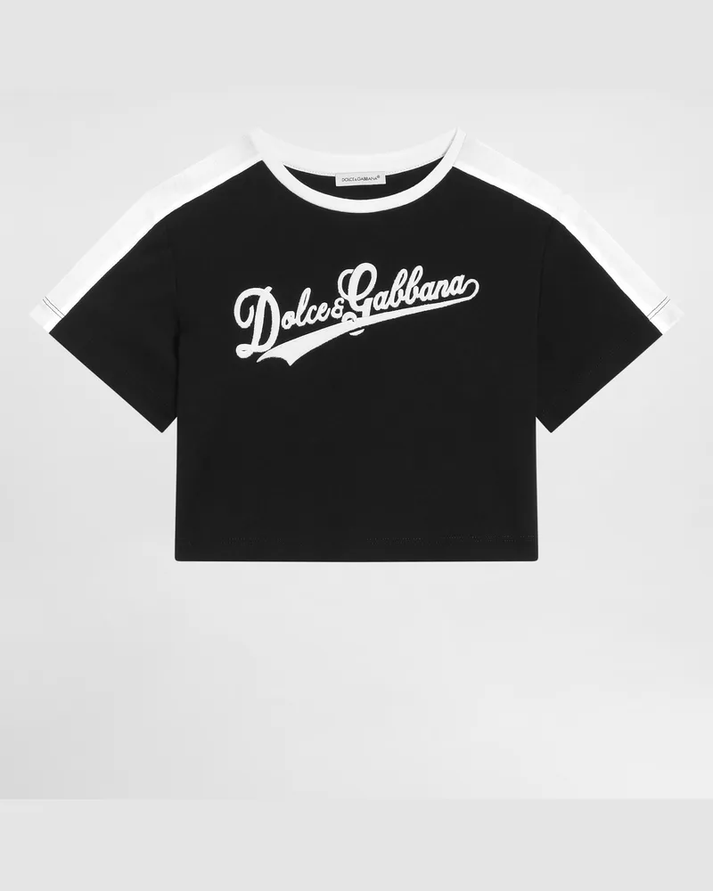 Dolce & Gabbana Jersey T-shirt With Print - Frau Collection Schwarz Black