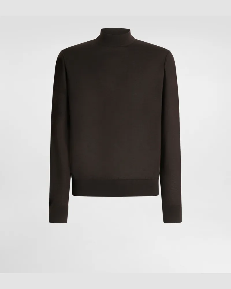 Dolce & Gabbana Cashmere Turtleneck Pullover - Mann Strickwaren Braun Brown