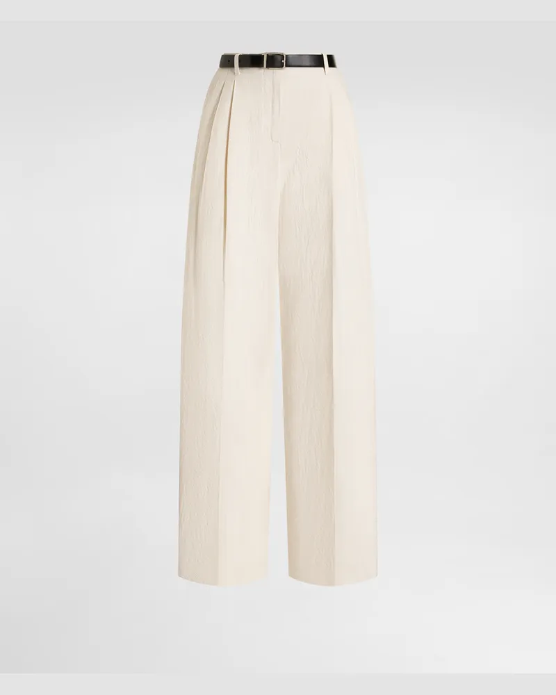Dolce & Gabbana Rustic Cotton And Linen Canvas Trousers - Frau Hosen Und Shorts Wei Weiss