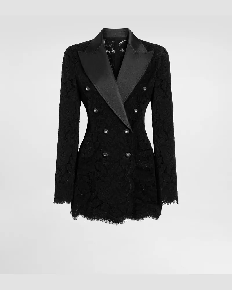 Dolce & Gabbana Giacca - Frau Blazer Schwarz Spitze Schwarz