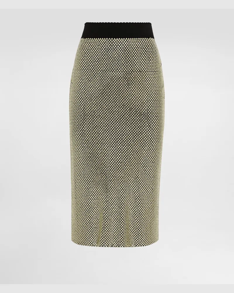 Dolce & Gabbana Midi-schlauchrock Aus Crystal Mesh - Frau Röcke Gold Gold