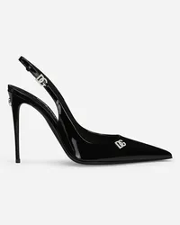 Dolce & Gabbana Slingback aus Lackleder Schwarz