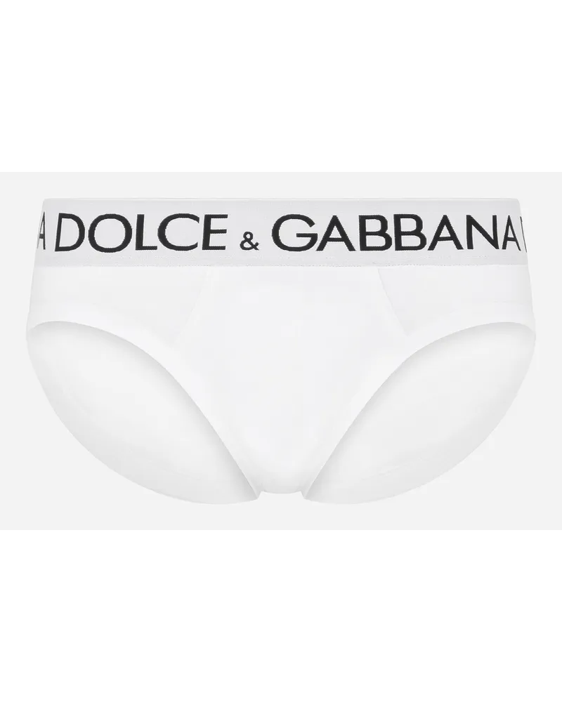 Dolce & Gabbana Midi Slip Bielastischer Baumwolljersey Weiss