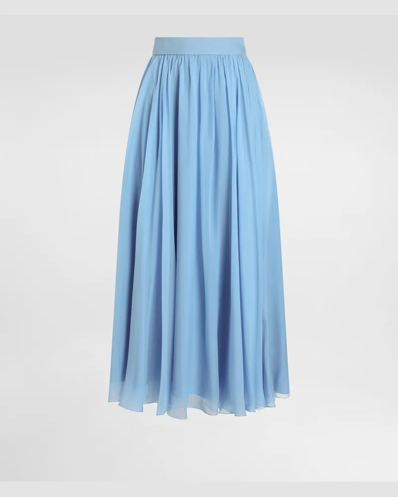 Dolce & Gabbana Chiffon Circle Skirt - Frau Collection Azurblau Azurblau