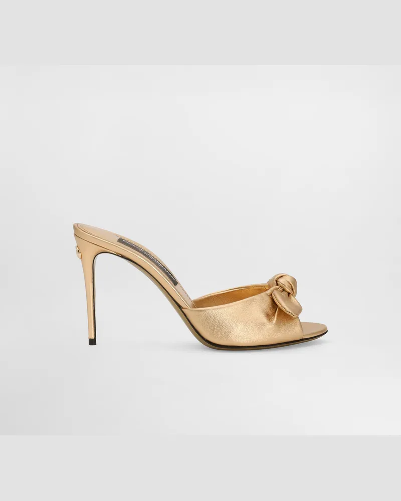 Dolce & Gabbana Sandalette Aus Mordoré-nappaleder - Frau Sandalen Und Wedges Gold Leder Gold