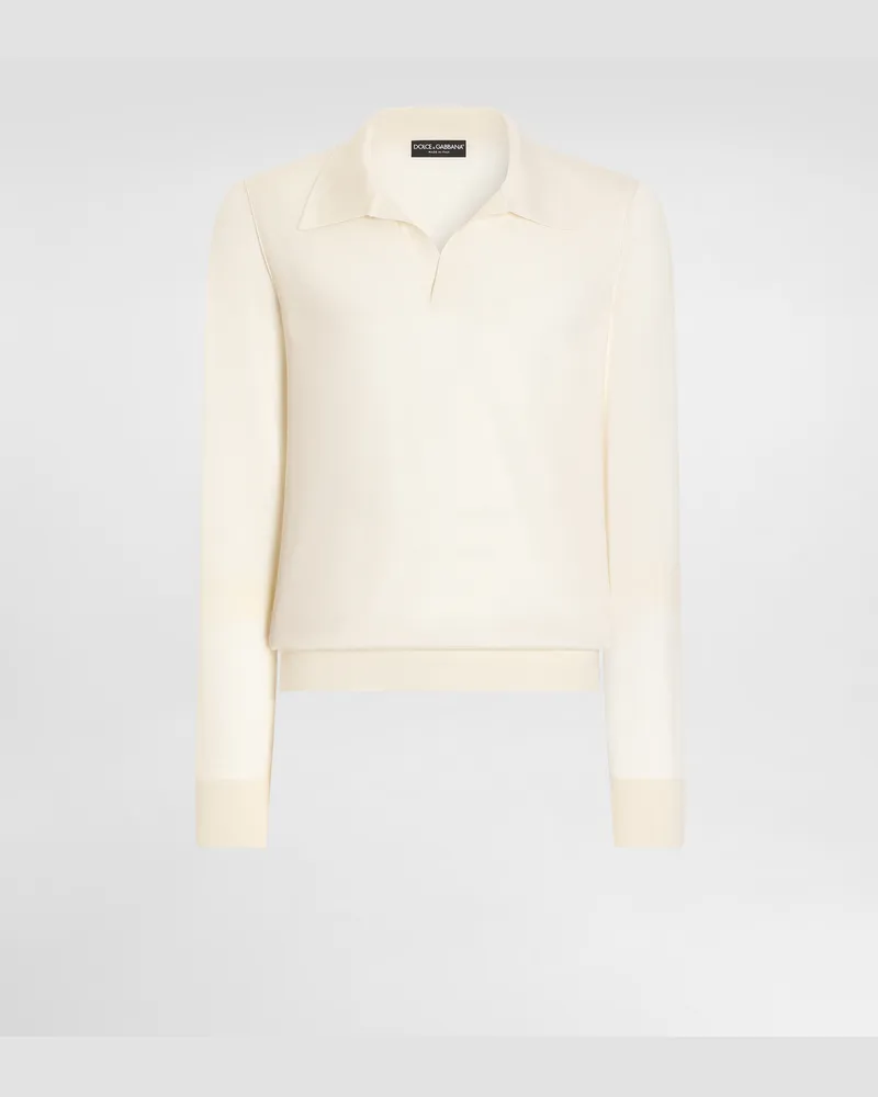 Dolce & Gabbana Strick-poloshirt - Mann Strickwaren Wei Weiss