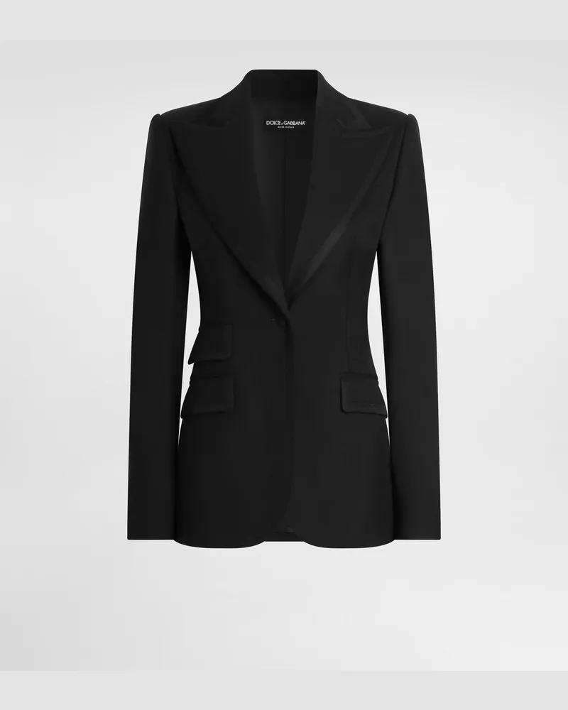 Dolce & Gabbana Jacke Turlington Aus Bi-stretch-twill Mit Einreihiger Knopfleiste - Frau Blazer Schwarz Black