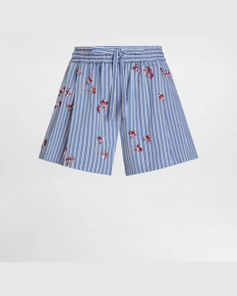 Dolce & Gabbana Crystal Flower-print Cotton Shorts - Frau Hosen Und Shorts Mehrfarbig Mehrfarbig