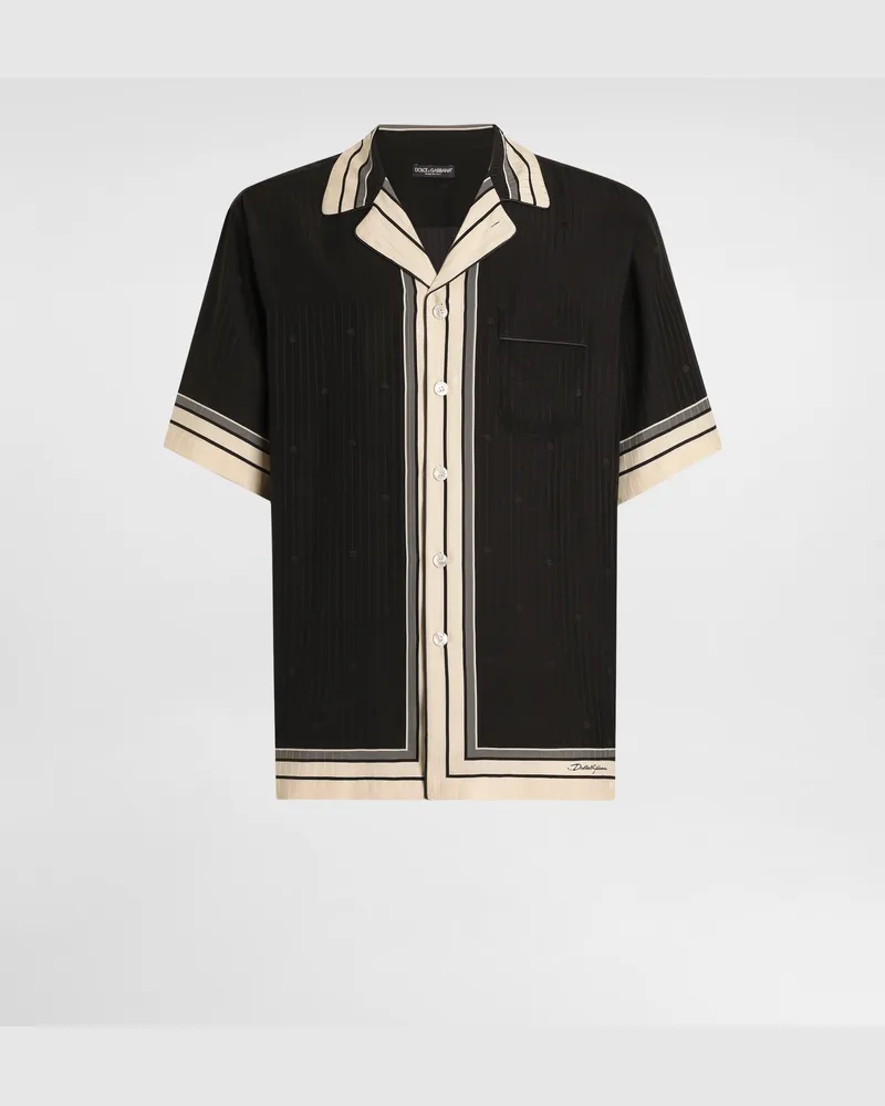 Dolce & Gabbana Logo And Stripe-print Hawaii Shirt - Mann Hemden Multicolor Multicolor