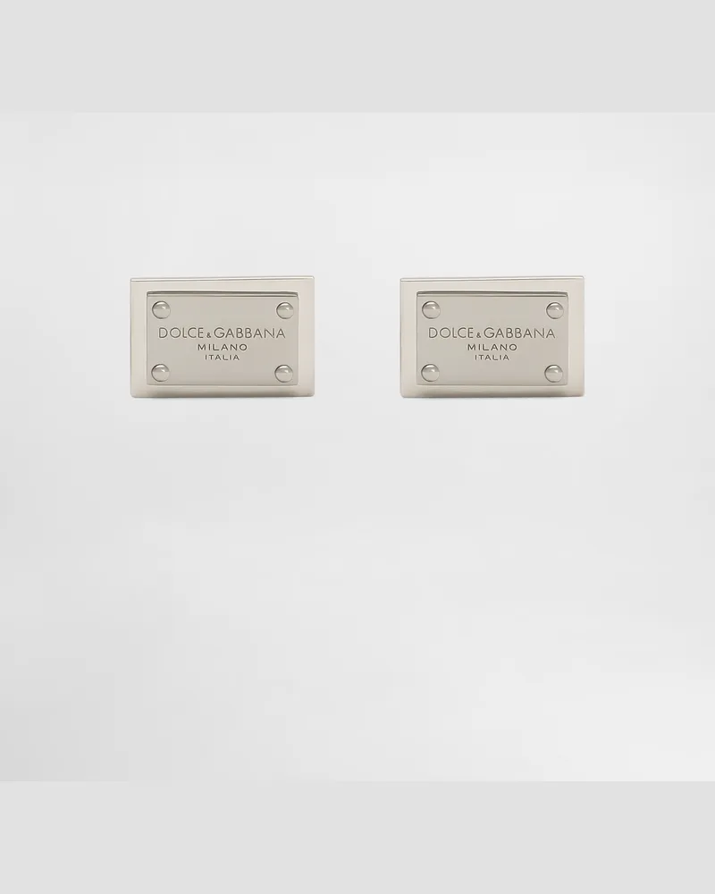 Dolce & Gabbana Cufflinks With Logo Tag - Mann Bijoux Silber Metall Silber