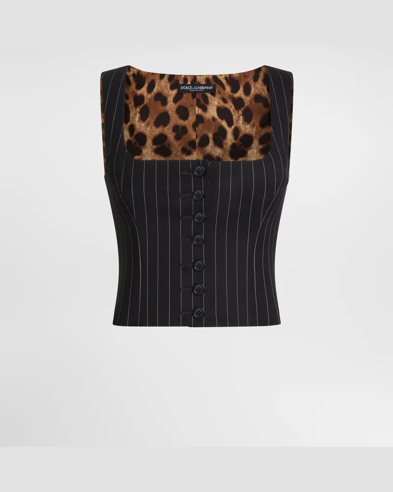 Dolce & Gabbana Weste Aus Wolle In Nadelstreifenoptik - Frau Blazer Mehrfarbig Wolle Multicolor