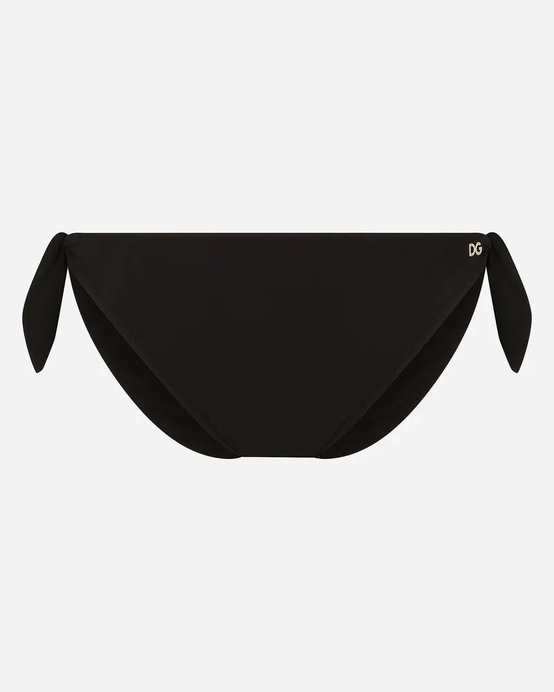Dolce & Gabbana サイドリボンビキニボトム - Frau Bademode Schwarz Jersey Schwarz
