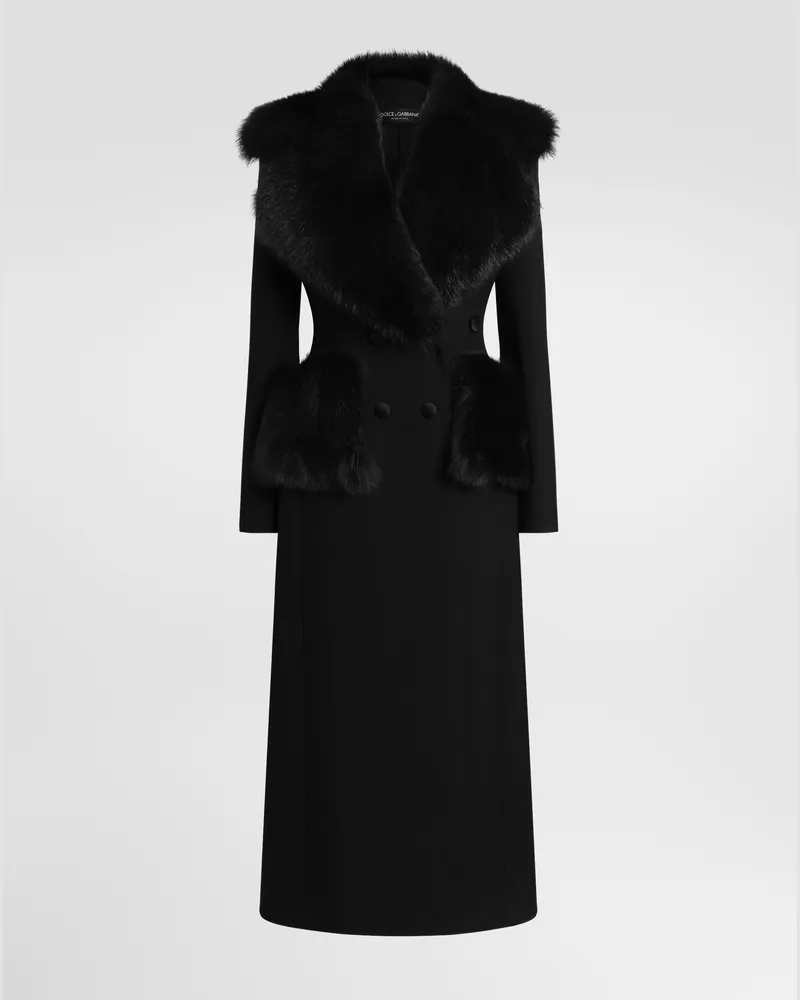 Dolce & Gabbana Mantel Aus Doppelter Wollgabardine - Frau Collection Schwarz Schwarz