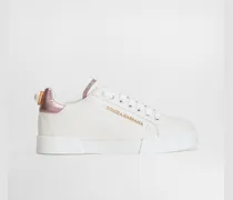 Sneaker Portofino Aus Kalbsnappaleder Mit Schriftzug - Frau Sneakers Rosa Leder