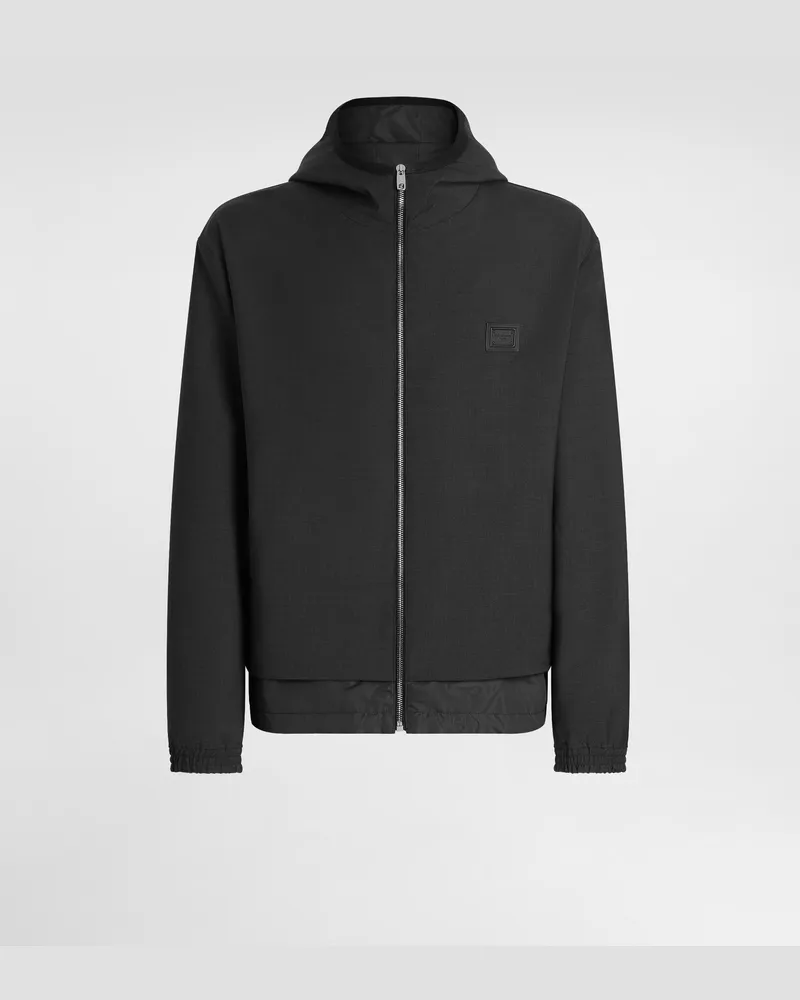 Dolce & Gabbana Wool Canvas Hooded Jacket - Mann Mäntel Und Jacken Grau Grey