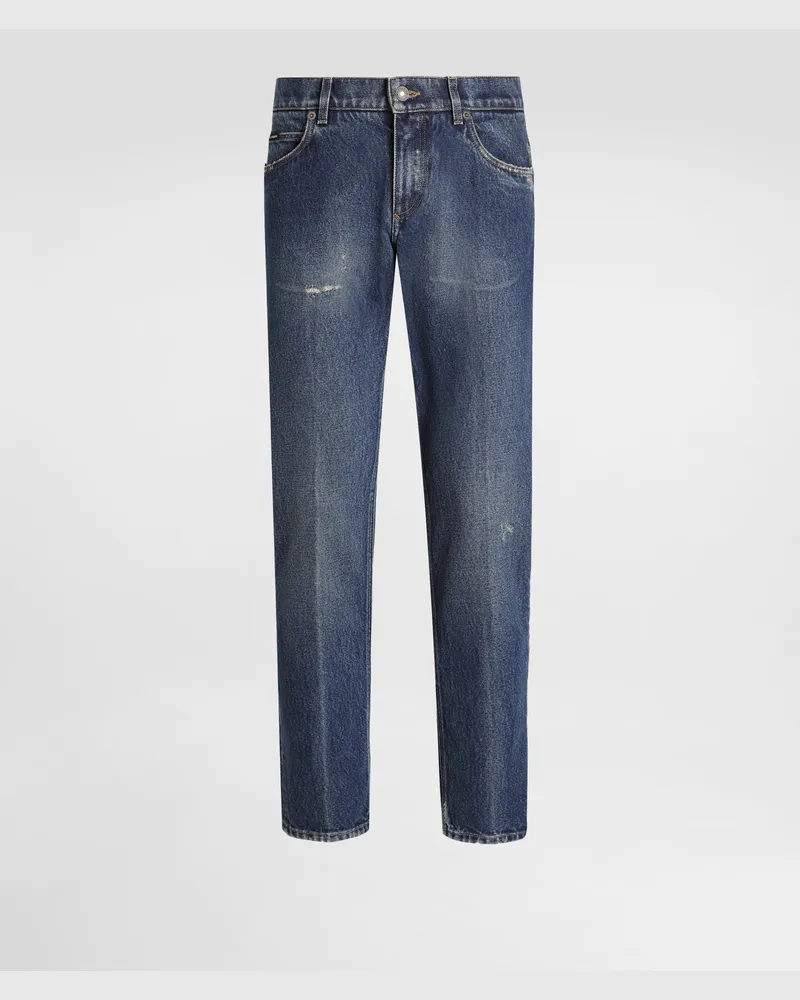 Dolce & Gabbana Regular Cotton Jeans - Mann Jeans Mehrfarbig Multicolor