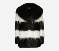 Jacke Aus Gestreiftem Kunstfell - Frau Mäntel Und Jacken Mehrfarbig