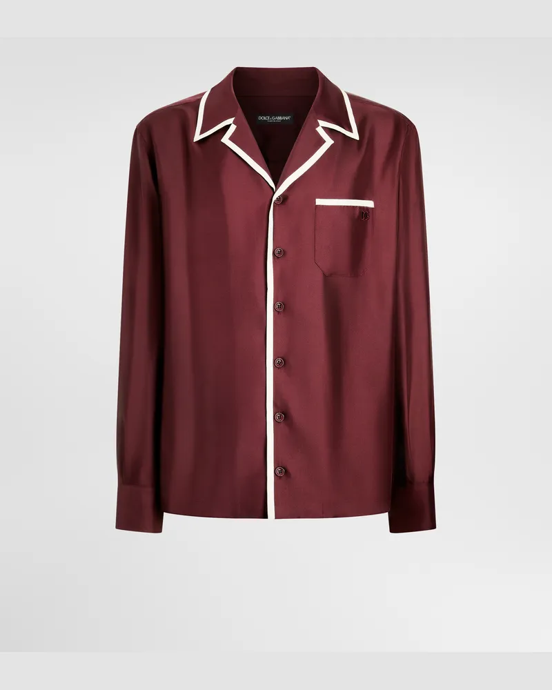 Dolce & Gabbana Hemd Vanity Aus Seidentwill - Mann Hemden Bordeaux Burgunderrot