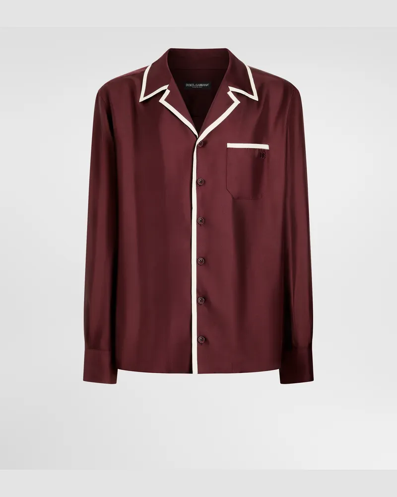 Dolce & Gabbana Hemd Vanity Aus Seidentwill - Mann Hemden Bordeaux Burgunderrot