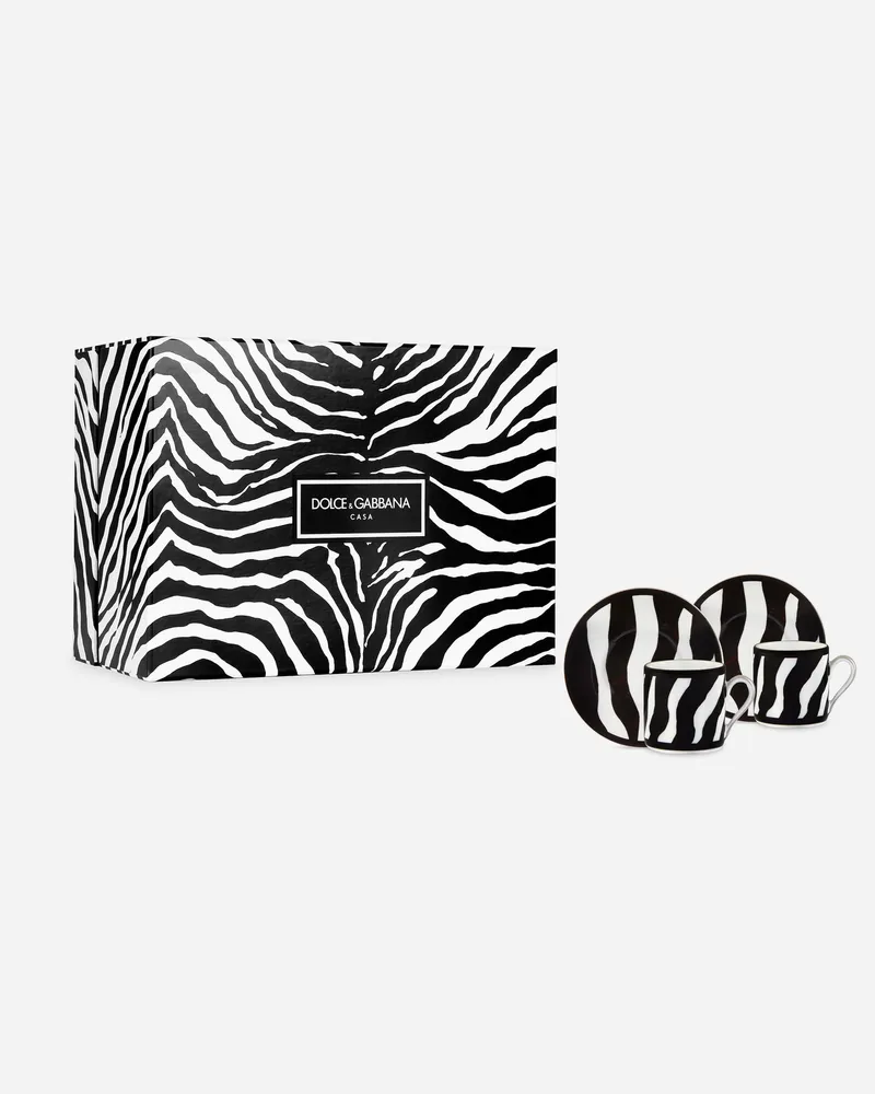 Dolce & Gabbana Gift Box With 2 Porcelain Espresso Cups With Saucers - Espressotassen Multicolor Multicolor