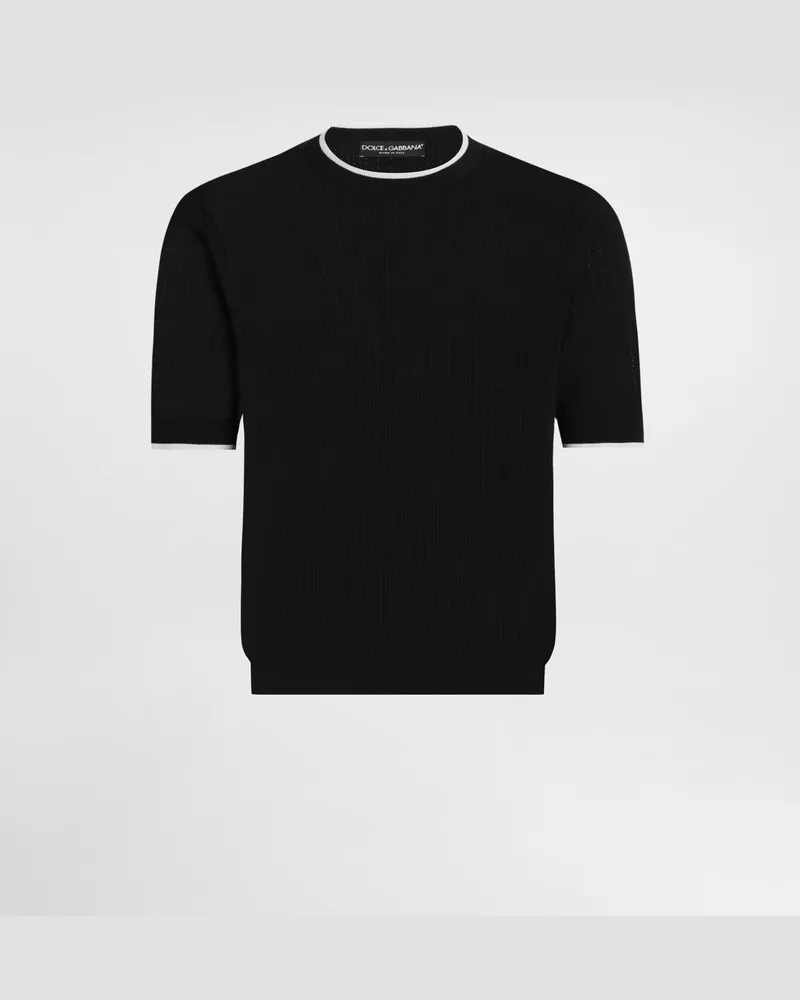 Dolce & Gabbana Rundhalspullover Aus Baumwolle - Mann Sweatshirts Schwarz Schwarz