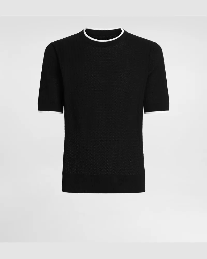 Dolce & Gabbana Rundhalspullover Aus Baumwolle - Mann Schwarz Schwarz