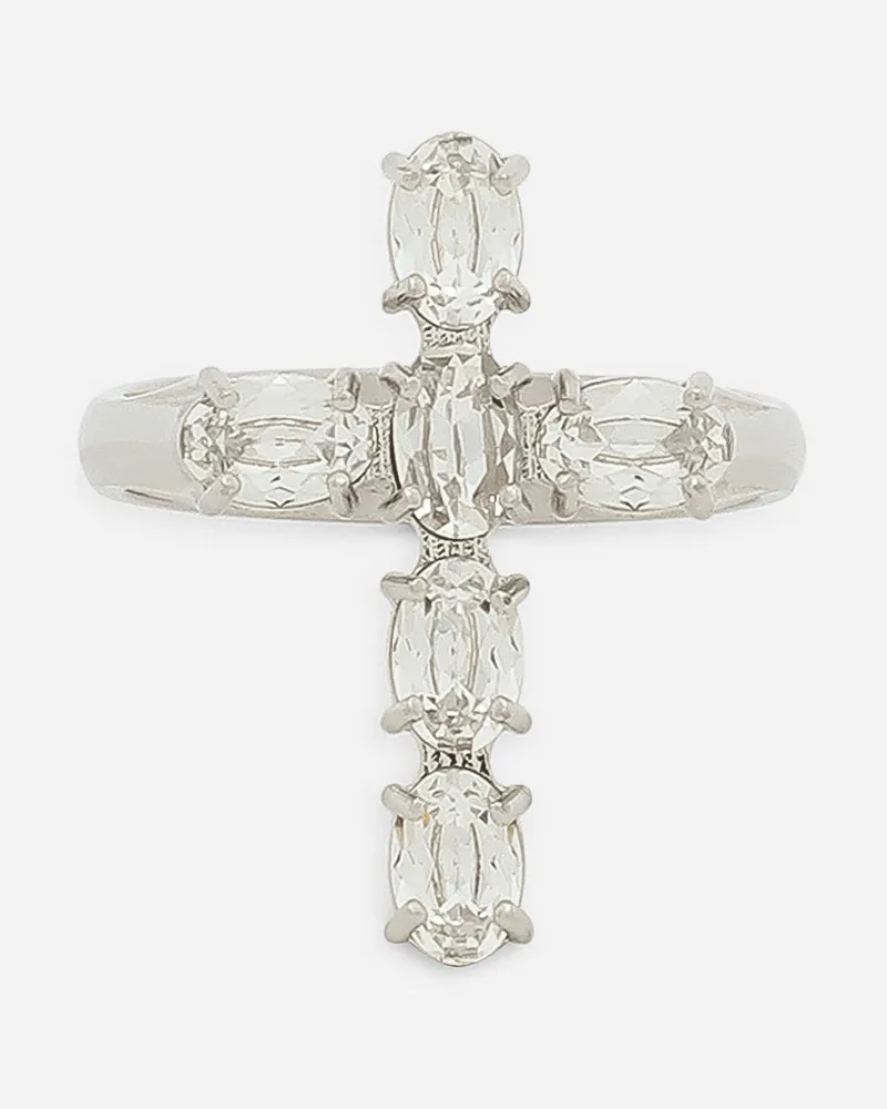 Dolce & Gabbana Ring Mit Kreuz Aus Strass „dna“ - Mann Bijoux Kristall Metall Kristall