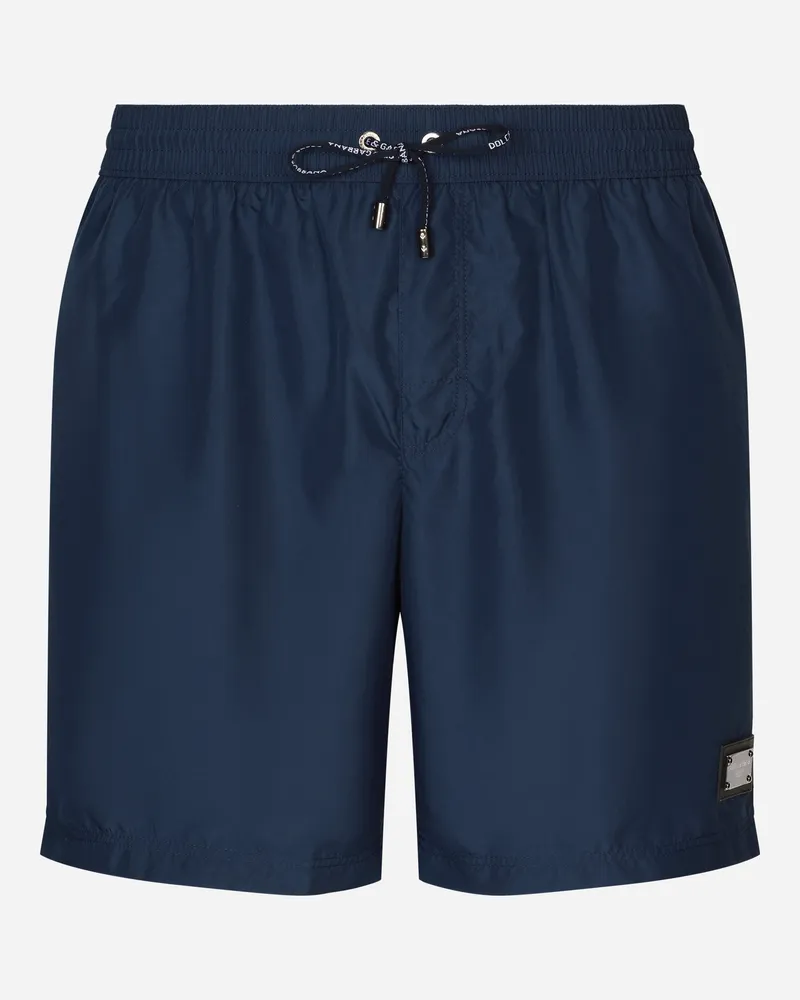 Dolce & Gabbana Boxer Lungo - Mann Beachwear Blau Stoff Blau