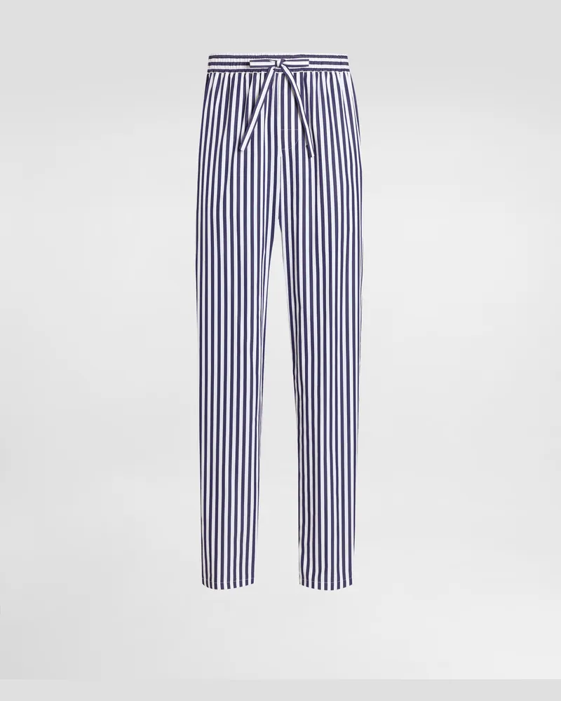 Dolce & Gabbana Striped Poplin Vanity Trousers With Piping - Mann Hosen Und Shorts Multicolor Multicolor