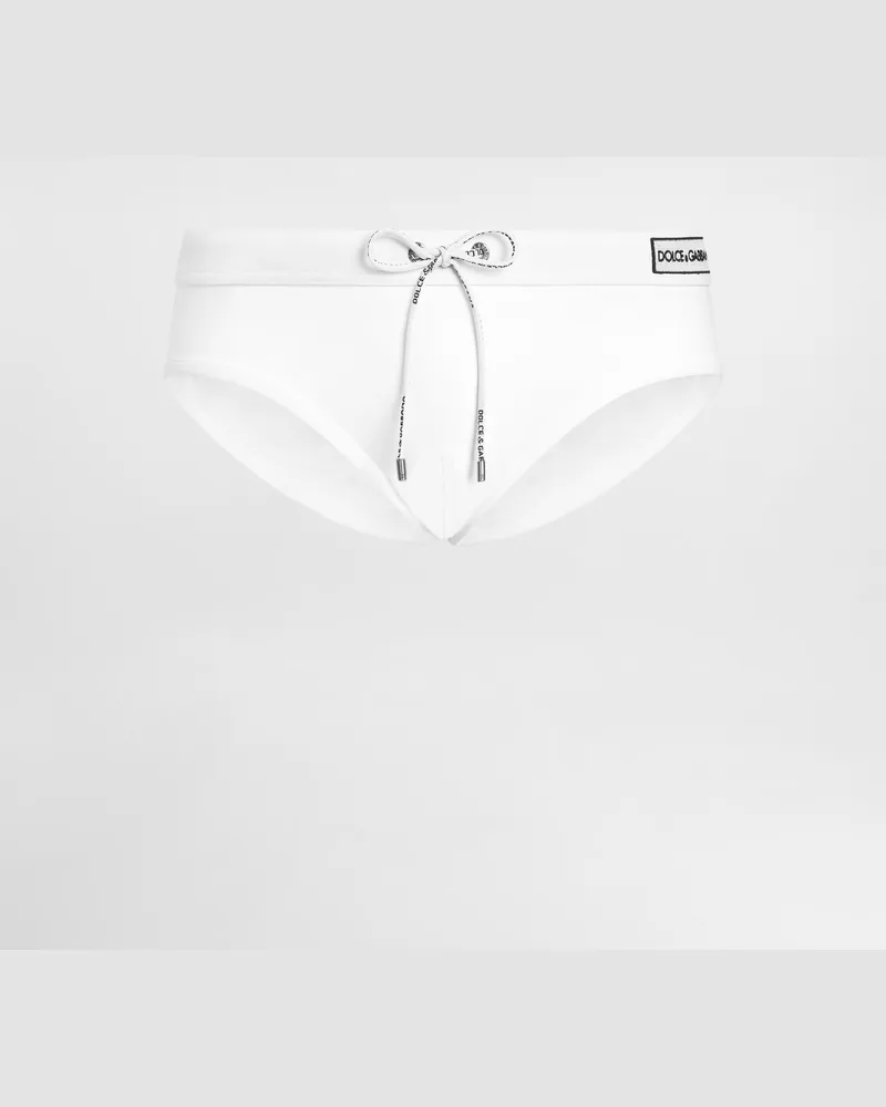 Dolce & Gabbana Badeslip Mit Logo - Mann Beachwear Wei Weiss