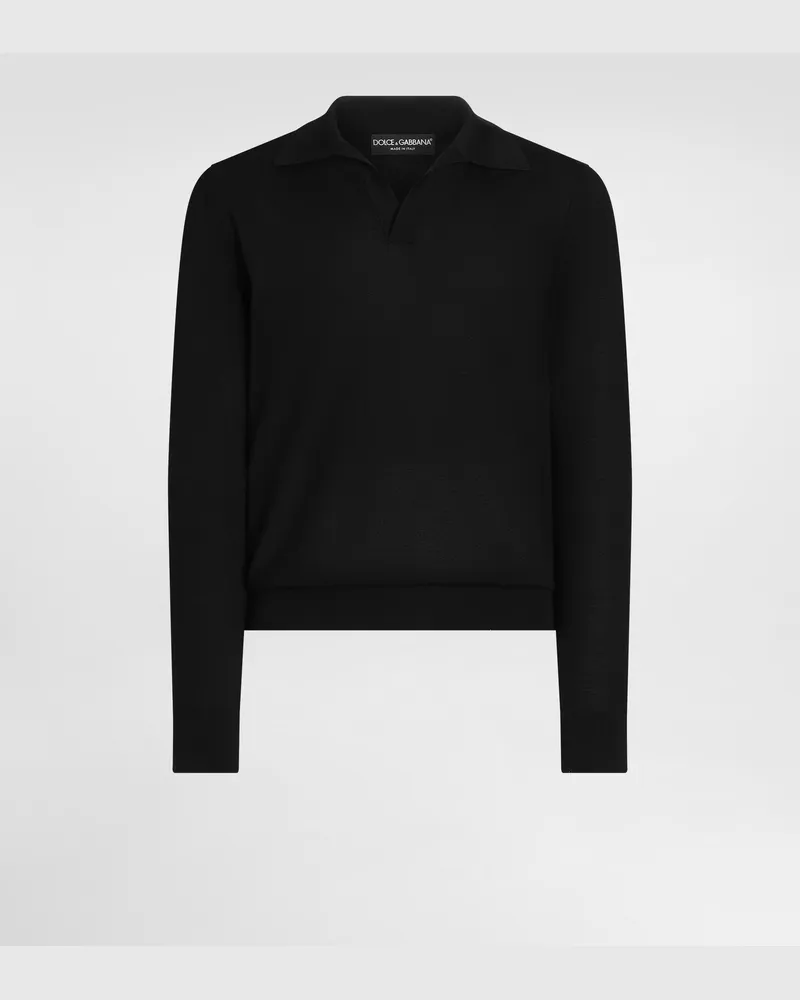 Dolce & Gabbana Poloshirt Aus Strick - Mann Strickwaren Schwarz Schwarz