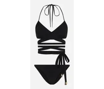 Bikini with wraparound lace ties