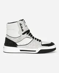 Dolce & Gabbana High-Top-Sneaker New Roma aus Kalbsleder mit Thermostrass Mehrfarbig