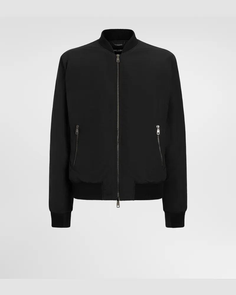Dolce & Gabbana Bomberjacke Aus Canvas Mit Wattierung - Mann Mäntel Und Jacken Schwarz Schwarz