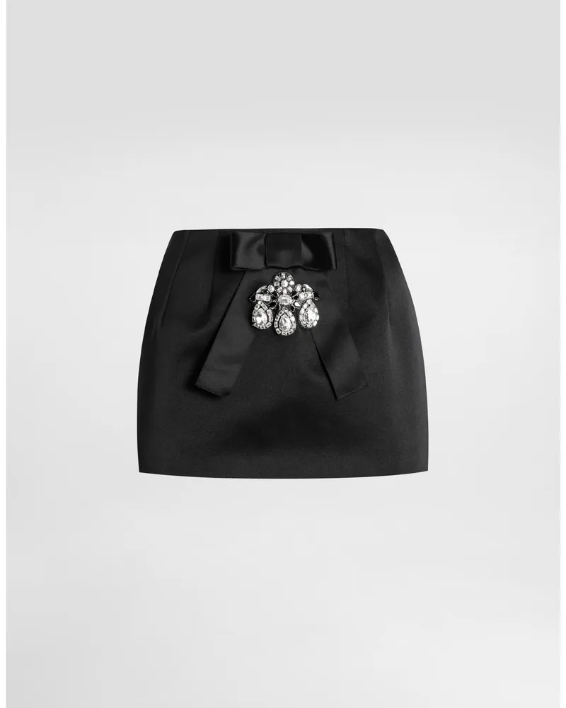 Dolce & Gabbana Duchesse Skirt - Frau Röcke Schwarz Stoff Black
