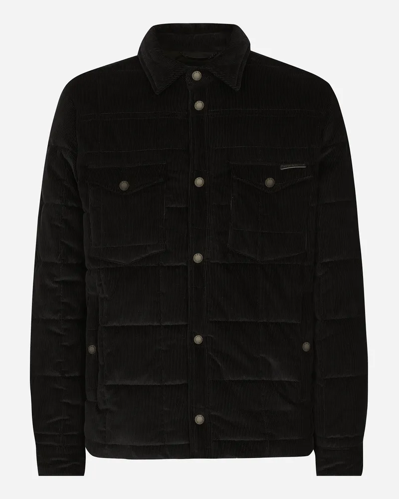 Dolce & Gabbana Wattierte Steppjacke Aus Cord - Mann Mäntel Und Jacken Schwarz Schwarz
