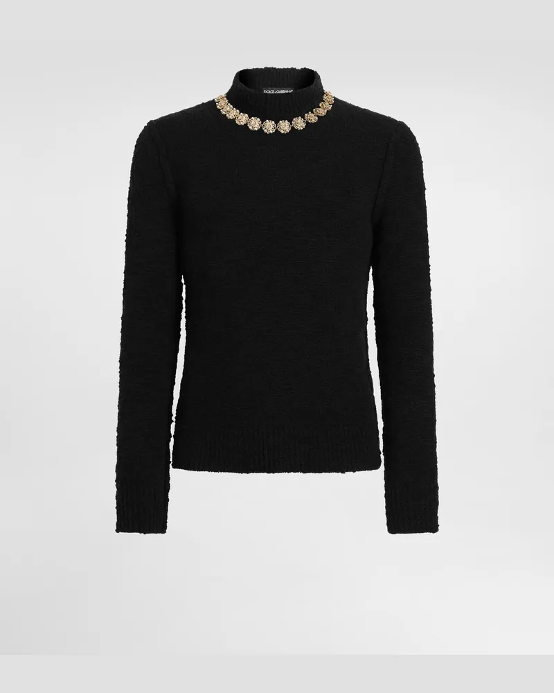 Dolce & Gabbana High-neck Wool Pullover - Mann Strickwaren Schwarz Black