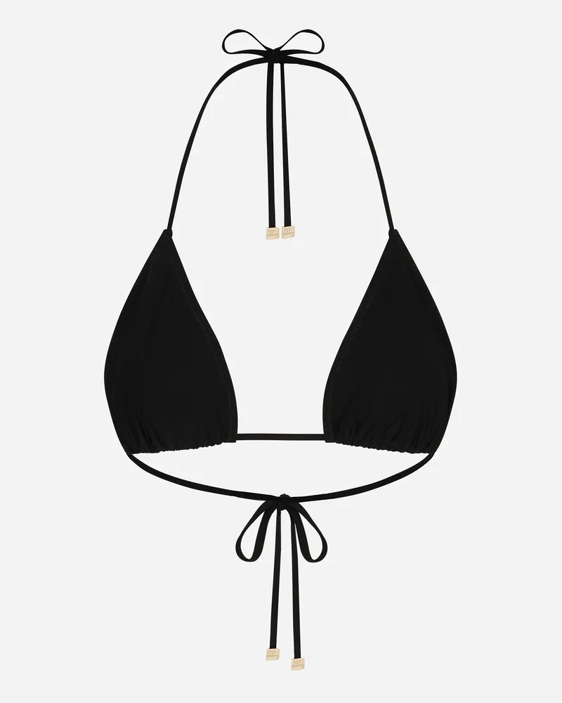 Dolce & Gabbana Triangel-bikinitop - Frau Bademode Schwarz Jersey Schwarz