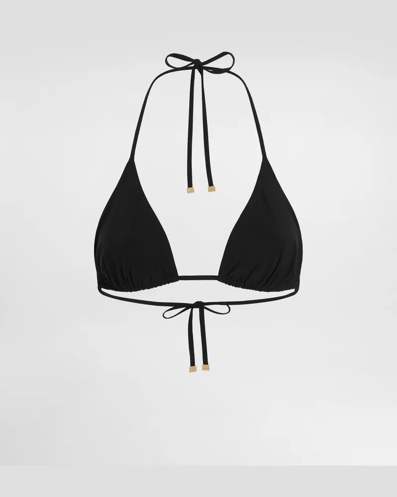Dolce & Gabbana Triangel-bikinitop - Frau Bademode Schwarz Jersey Schwarz