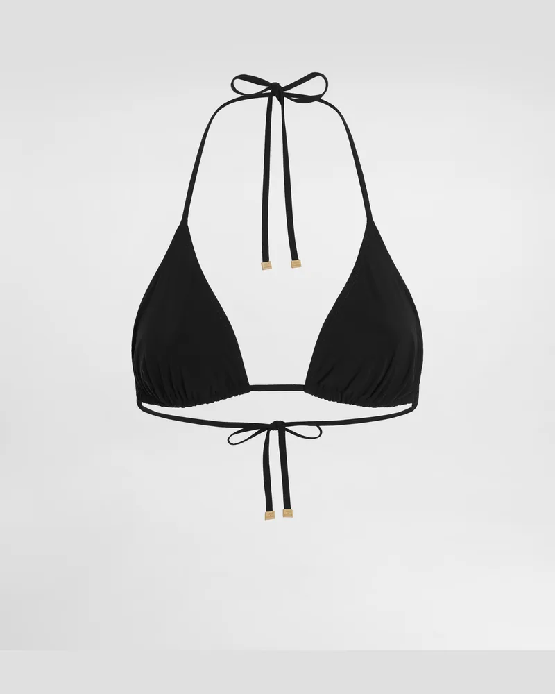 Dolce & Gabbana Triangel-bikinitop - Frau Bademode Schwarz Jersey Schwarz
