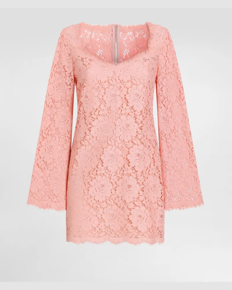 Dolce & Gabbana Cordonetto Lace Dress - Frau Kleider Rosa Pink