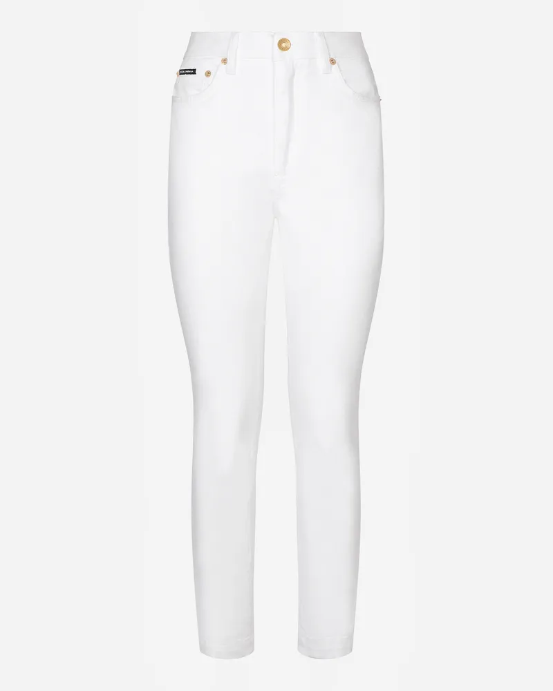 Dolce & Gabbana Jeans Audrey Aus Weißem Denim - Frau Denim Mehrfarbig Baumwolle Mehrfarbig