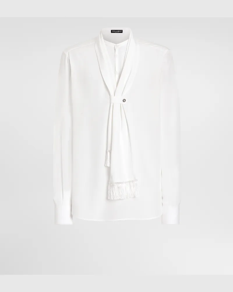 Dolce & Gabbana Hemd Martini Aus Crêpe De Chine - Mann Hemden Wei� Seide Weiss