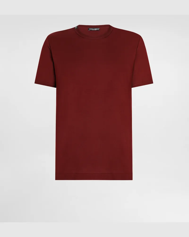 Dolce & Gabbana T-shirt Aus Baumwolle - Mann T-shirts Und Polos Bordeaux Baumwolle Burgunderrot