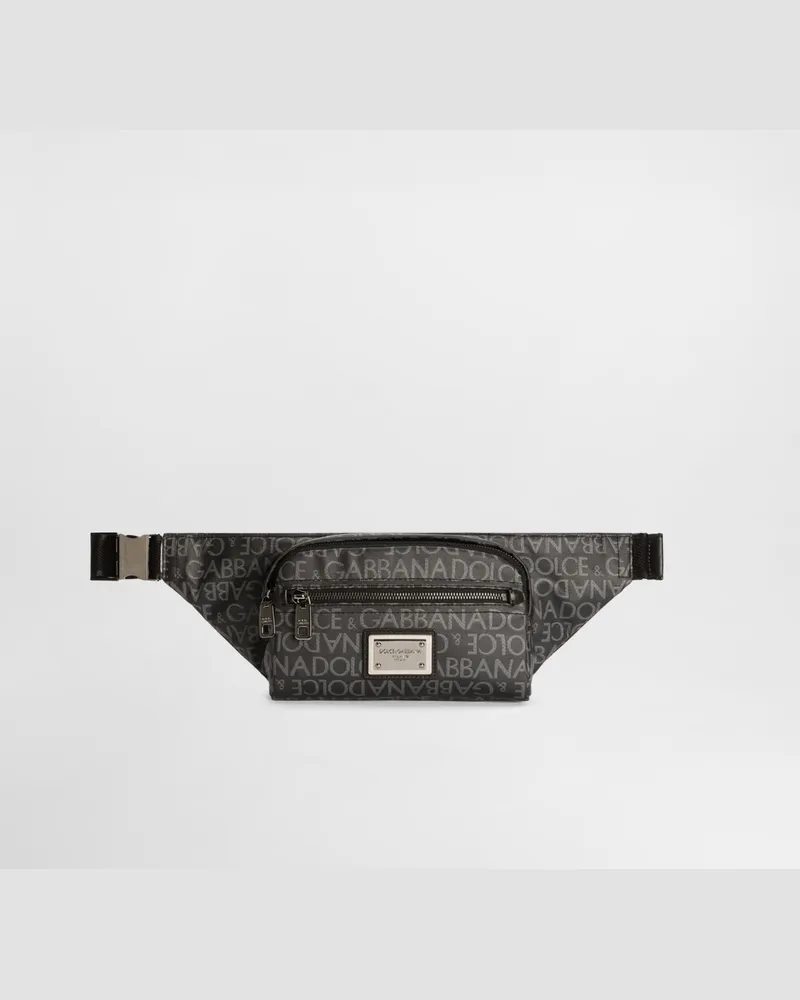 Dolce & Gabbana Kleine Gürteltasche Aus Beschichtetem Jacquard - Mann Rucksäcke Und Bauchtaschen Mehrfarbig Stoff Mehrfarbig