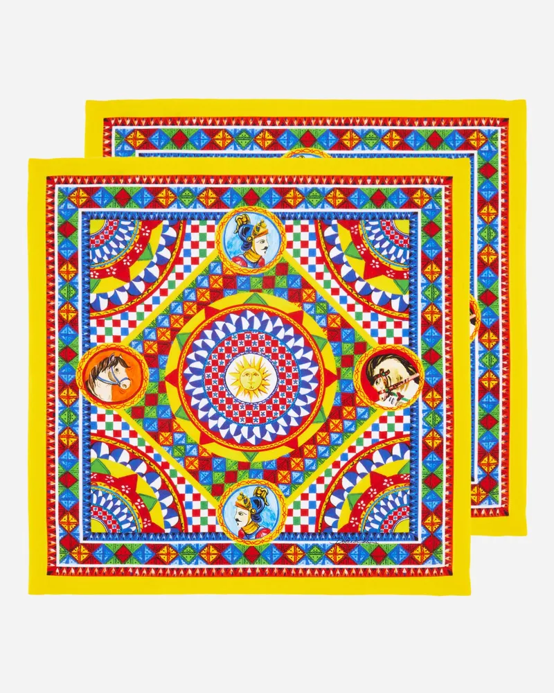 Dolce & Gabbana 2er-set Servietten Aus Leinen - Servietten Mehrfarbig Mehrfarbig